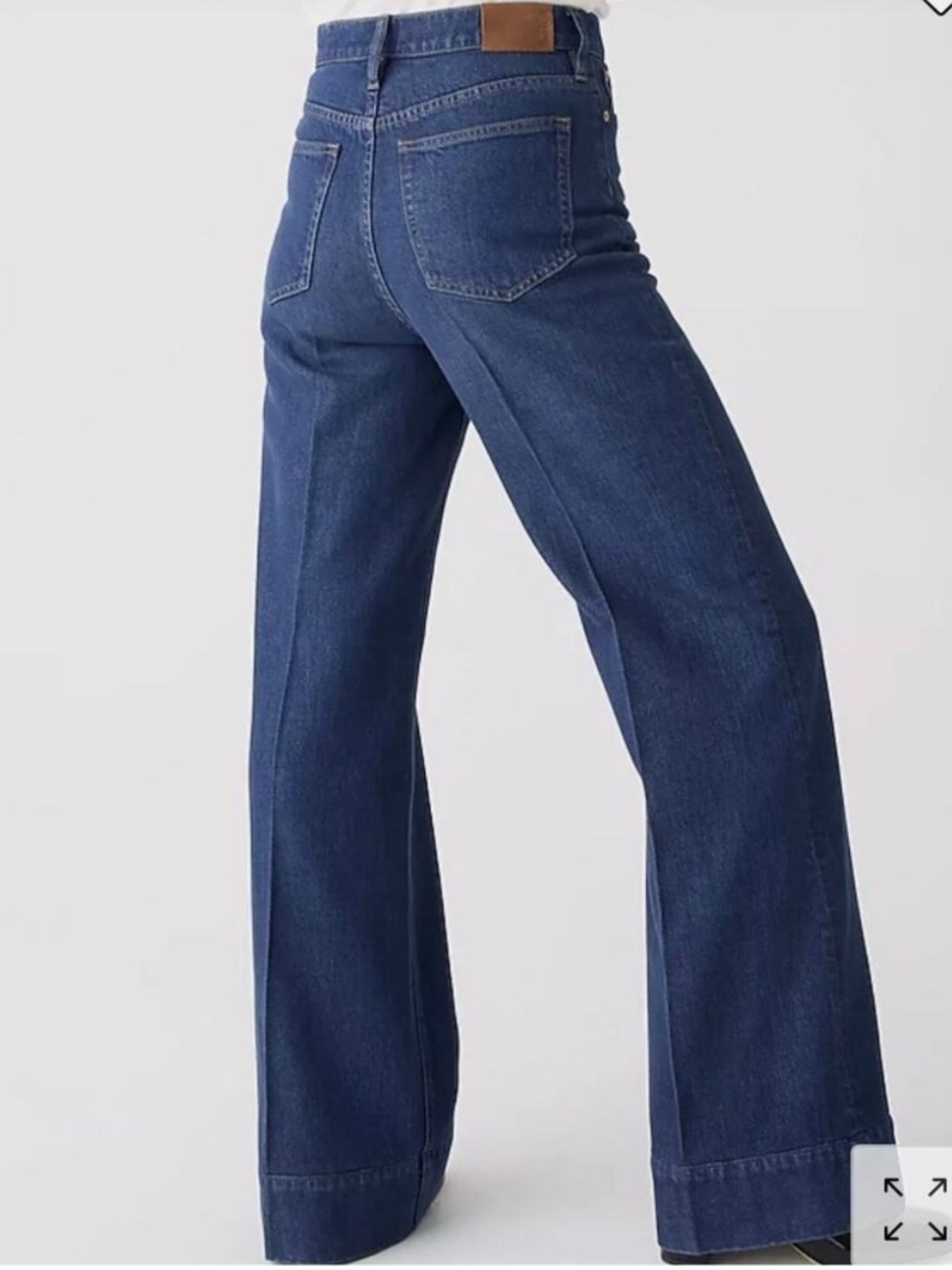 J. CREW Wide-Leg Trouser Jeans Fiorellas Wash Size 28 - Picture 3 of 14